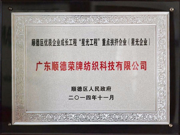 jinnian金年会-2012年获顺德政府颁发“星光企业”称号